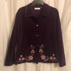 Purple Embroidered Fall Jacket